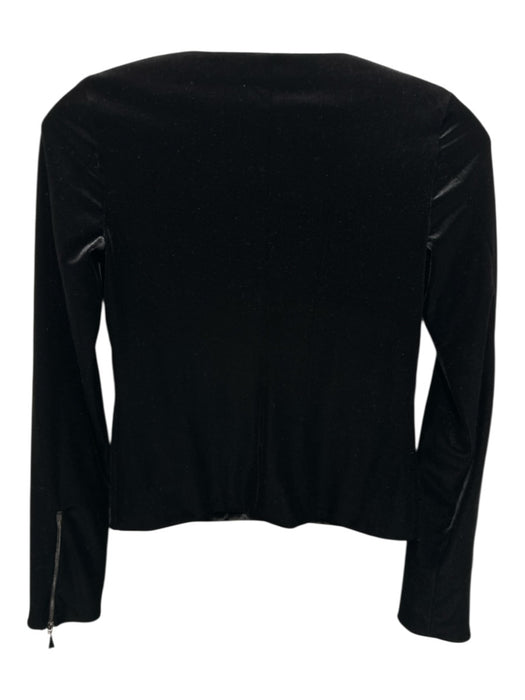 Giorgio Armani Size S / 36 Black Polyester Blend Velvet Asymmetric Zip Top Black / S / 36