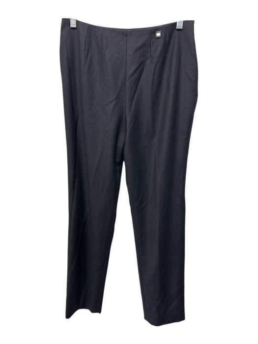 Chanel Size S Black Wool Blend Silk Lining Logo Charm High Rise Pants Black / S