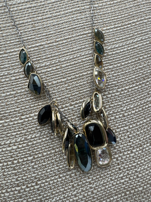 Swarovski Silver Metal Dangling Beads Crystal Lobster Clasp Necklace