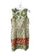 Kay Unger Size 6 White, Green & Orange Missing Fabric Tag Citrus Back Zip Dress White, Green & Orange / 6