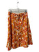 Maeve Size 8 White & Orange Cotton Midi Bananas Button Front High Waist Skirt White & Orange / 8