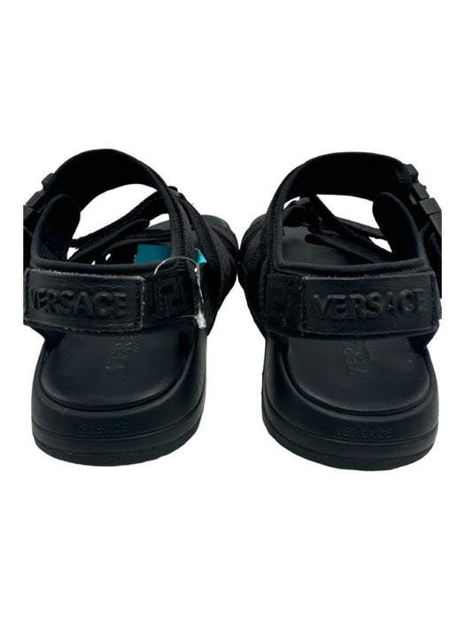 Versace Shoe Size 41.5 AS IS Black Rubber Solid Sandal Men's Shoes 41.5