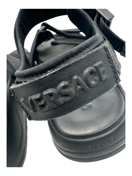 Versace Shoe Size 41.5 AS IS Black Rubber Solid Sandal Men's Shoes 41.5