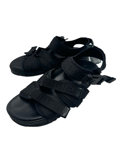 Versace Shoe Size 41.5 AS IS Black Rubber Solid Sandal Men's Shoes 41.5