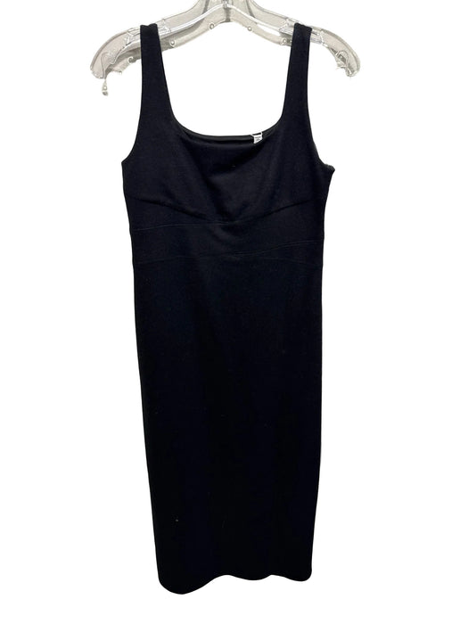 Vince Size 2 Black Wool Blend Square Neck Side Zip Midi Dress