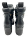 Miu Miu Shoe Size 36.5 Black Leather Midi Block Heel Round Toe Lace Up Booties Black / 36.5