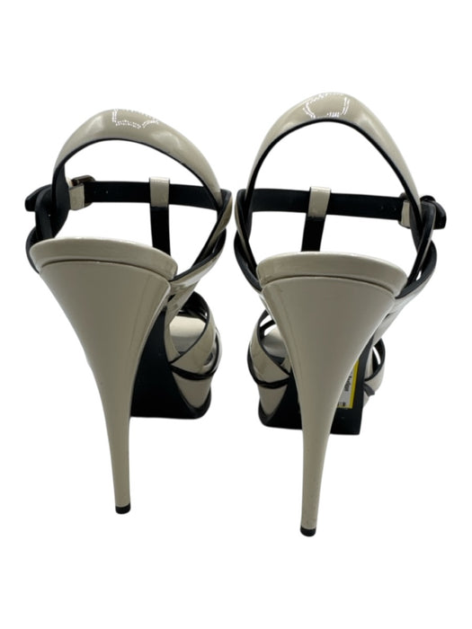 Saint Laurent Shoe Size 36.5 White Patent Leather Peep Toe Ankle Buckle Sandals White / 36.5