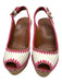 Valentino Garavani Shoe Size 36.5 White & Pink Leather Slingbacks Wedges White & Pink / 36.5