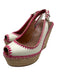 Valentino Garavani Shoe Size 36.5 White & Pink Leather Slingbacks Wedges White & Pink / 36.5