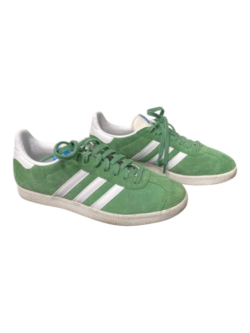 Adidas Shoe Size 9 Green & White Suede Lace Up Low Top Almond Toe Sneaker Shoes Green & White / 9