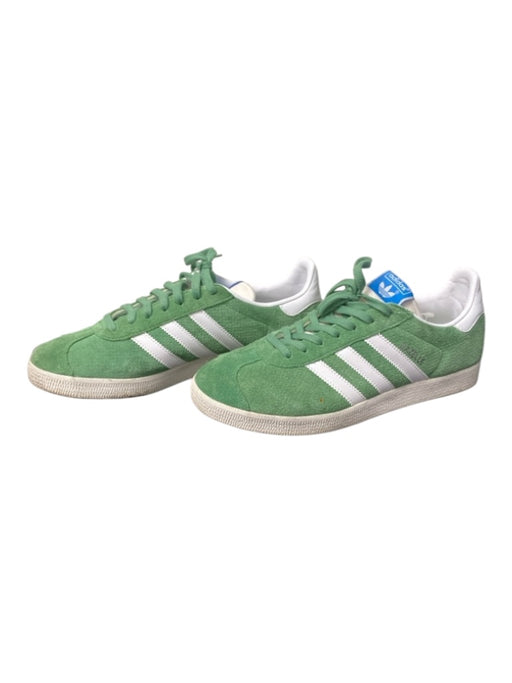 Adidas Shoe Size 9 Green & White Suede Lace Up Low Top Almond Toe Sneaker Shoes Green & White / 9