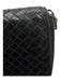 Bottega Veneta Black Leather Woven Zip Around Vintage Wallets Black