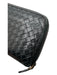 Bottega Veneta Black Leather Woven Zip Around Vintage Wallets Black