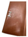 Hermes Brown Leather Silver Hardware Vintage Wallets Brown