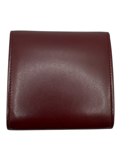 Cartier Burgundy Leather Logo Gold Hardware Change Purse Mini Wallets Burgundy
