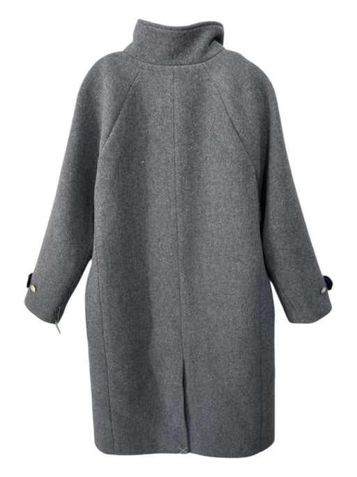 J. Crew Size 10 Gray Wool Blend Zip Close Flap Pocket Gold button Coat Gray / 10