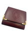 Cartier Burgundy Red Leather Gold hardware Logo Snap Closure Wallets Burgundy Red
