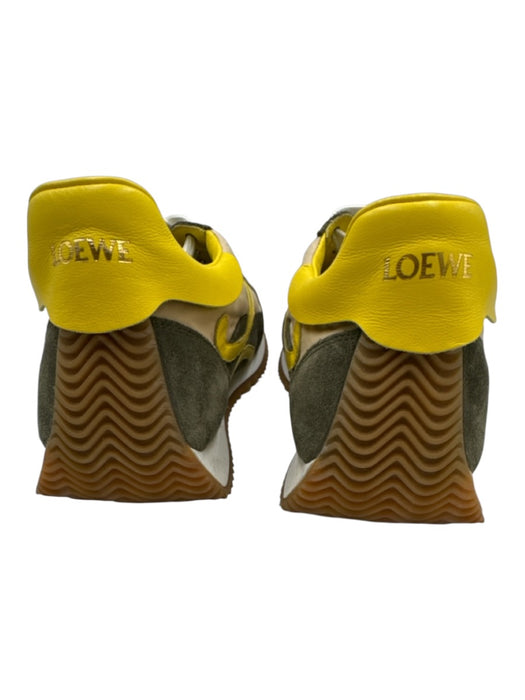 Loewe Shoe Size 41 Cream, Green, Yellow Suede & Nylon Lace Up Box Inc. Sneakers Cream, Green, Yellow / 41