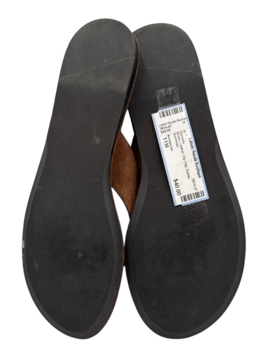 Nordstrom Shoe Size 11M Brown Leather Flip Flop Suede Sandals Brown / 11M