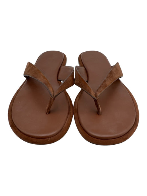 Nordstrom Shoe Size 11M Brown Leather Flip Flop Suede Sandals Brown / 11M