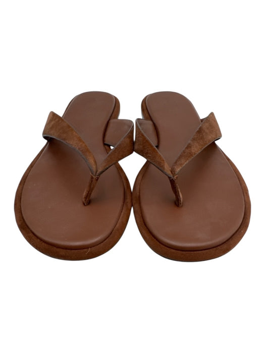 Nordstrom Shoe Size 11M Brown Leather Flip Flop Suede Sandals Brown / 11M
