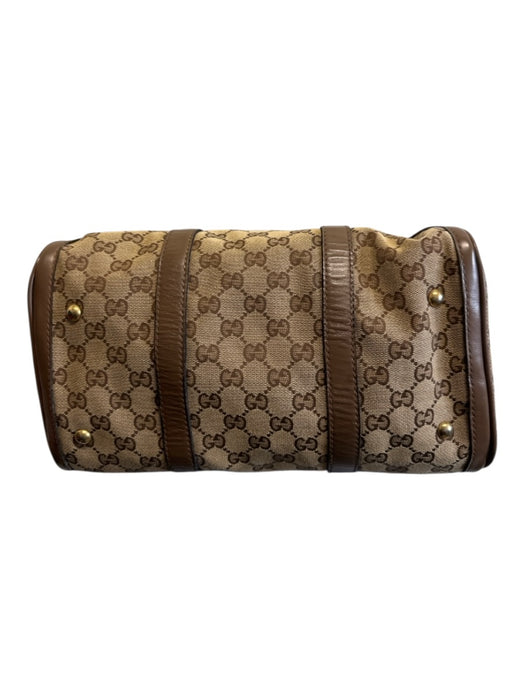Gucci Beige & Brown Canvas & Leather Guccissima Zip Close Crossbody Strap Bag Beige & Brown / M/L
