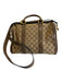 Gucci Beige & Brown Canvas & Leather Guccissima Zip Close Crossbody Strap Bag Beige & Brown / M/L
