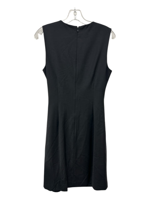 Theory Size 6 Black Wool Blend Side Pleat Sheath Knee length Dress Black / 6