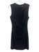 Theory Size 6 Black Virgin Wool Blend Sleeveless Side Pleat Shift Knee Dress Black / 6