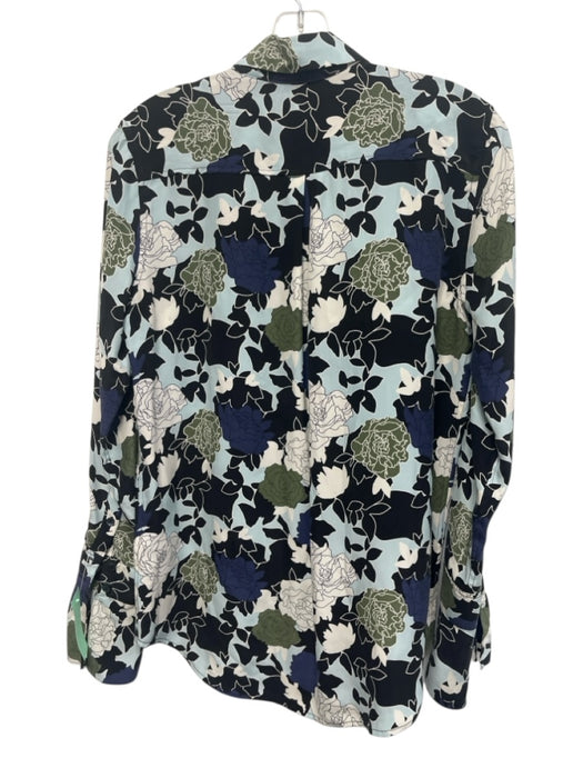 Equipment Size XS Blue, Green & Multi Silk Long Sleeve Floral Top Blue, Green & Multi / XS