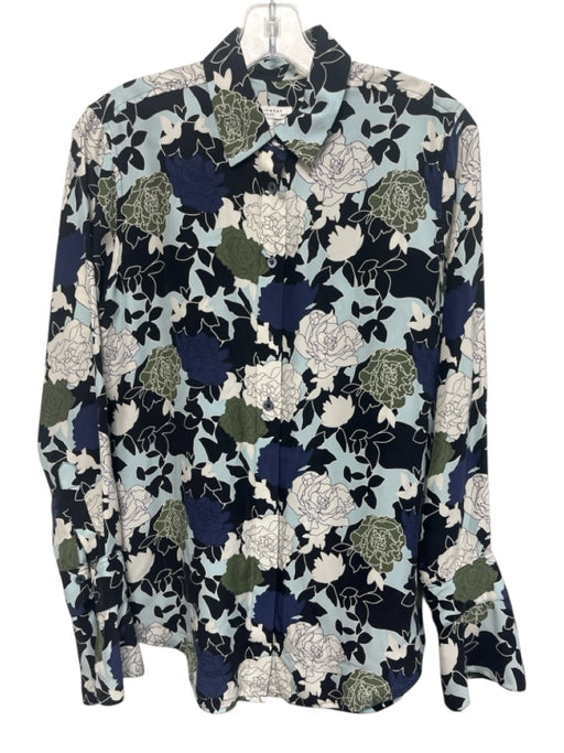 Equipment Size XS Blue, Green & Multi Silk Long Sleeve Floral Top Blue, Green & Multi / XS