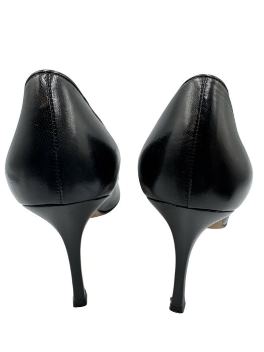 Manolo Blahnik Shoe Size 39 Black Leather Pointed Toe Mid Heel Pumps Black / 39