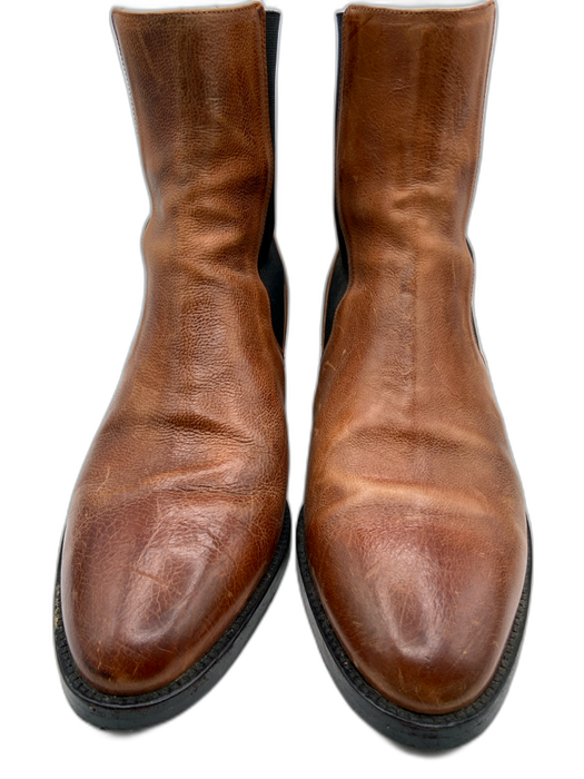 Vince Shoe Size 9.5 Brown & Black Leather Upper Almond Toe Elastic Chelsea Boots Brown & Black / 9.5