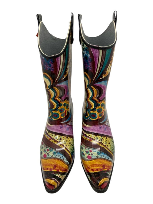 Nomad Shoe Size 10 Multi Rubber Upper Abstract Print Pointed Toe Western Boots Multi / 10