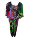 RANNA GILL Size M Black & Multi Polyester Blend Floral V Neck Above Knee Dress Black & Multi / M