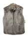 Post Card Size 8 Mocha Brown & Gray Lamb Shearling Fuzzy Suede Detail Vest Vest Mocha Brown & Gray / 8
