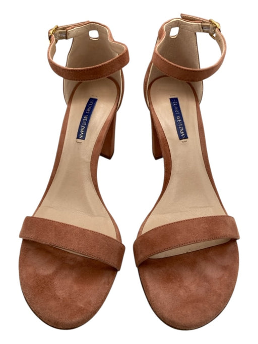 Stuart Weitzman Shoe Size 9 Dusty Rose Suede Toe Strap Ankle Buckle Sandals Dusty Rose / 9