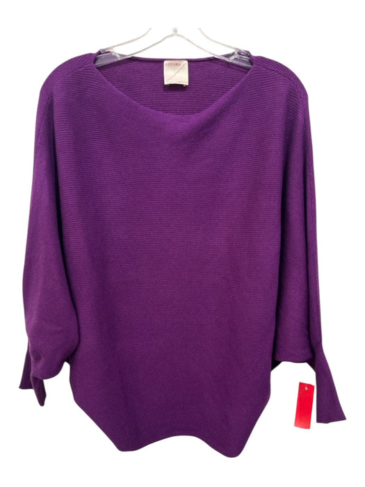 Kerisma Size M/L Purple Viscose Blend Ribbed Knit Wide Neck Sweater Purple / M/L