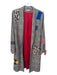 Alice + Olivia Size M Black, White, Blue, Multi Viscose Blend Patchwork Coat Black, White, Blue, Multi / M