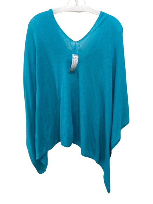 Minnie Rose Blue Cotton Sleeveless Shawl Blue / 0/S