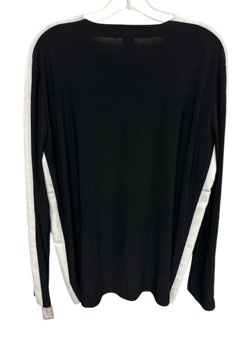 Norma kamali Size S Black & White Polyester Blend Color Block Long Sleeve Top Black & White / S