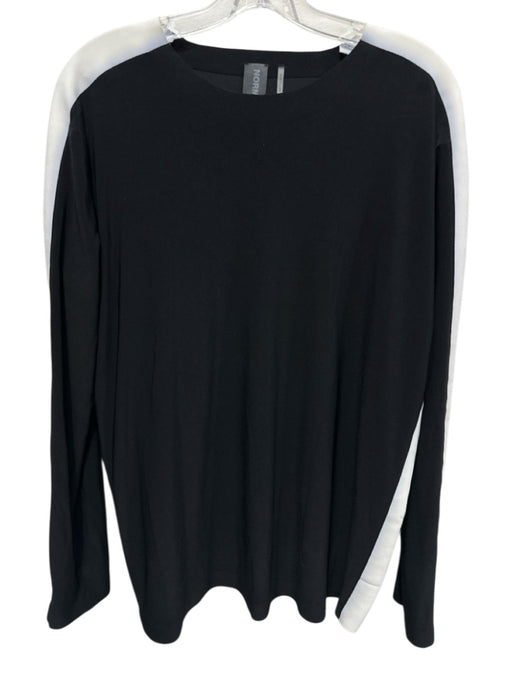 Norma kamali Size S Black & White Polyester Blend Color Block Long Sleeve Top Black & White / S