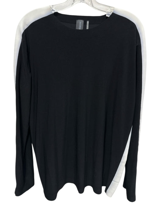 Norma kamali Size S Black & White Polyester Blend Color Block Long Sleeve Top Black & White / S