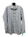 H Stockton Size 16 Blue & White Cotton Striped Button Down Long Sleeve Shirt 16