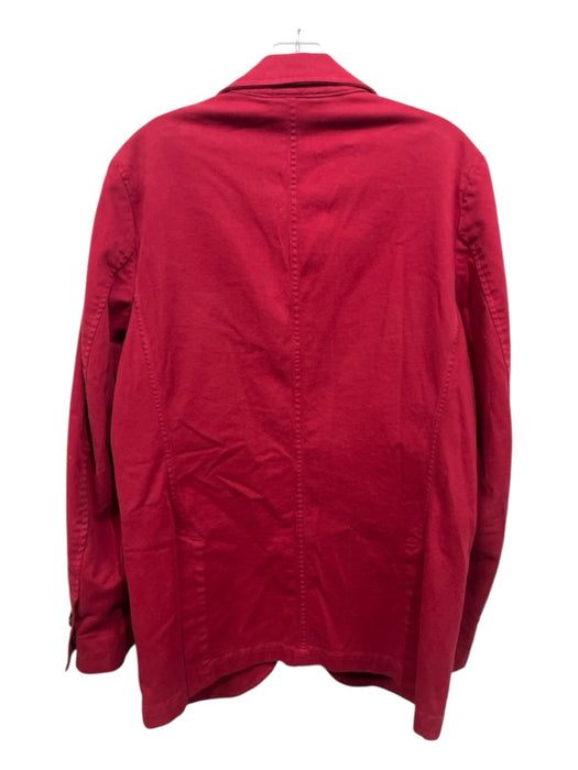 Borelio Red Cotton Blend Solid 2 Button Men's Blazer Red / 52