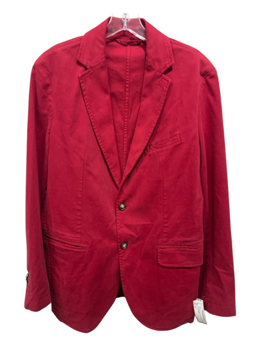 Borelio Red Cotton Blend Solid 2 Button Men's Blazer Red / 52