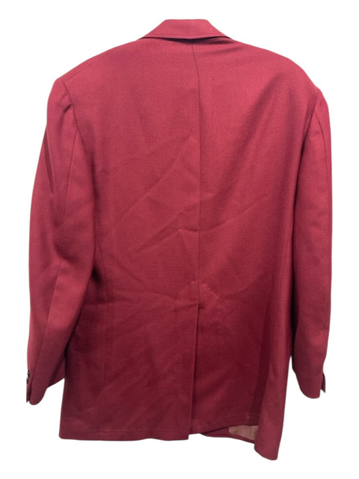 Zachry Red Cotton Blend Solid Textured 2 Button Men's Blazer Red / Est 40
