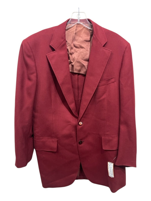 Zachry Red Cotton Blend Solid Textured 2 Button Men's Blazer Red / Est 40