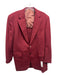 Zachry Red Cotton Blend Solid Textured 2 Button Men's Blazer Red / Est 40