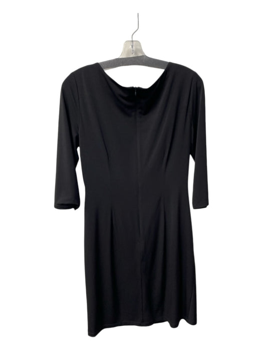 Larura Jefferies Size 10 Black Polyester Bateau 3/4 Sleeve Back Zip Dress Black / 10